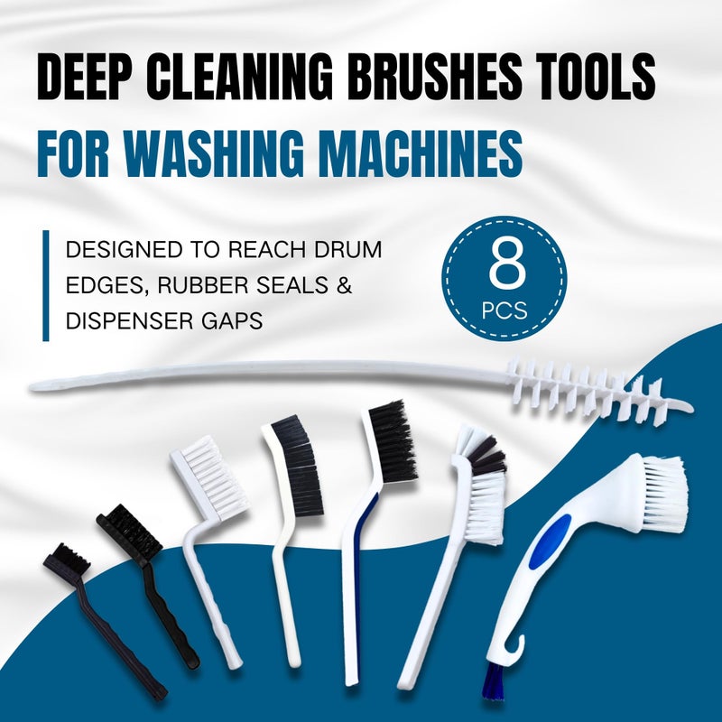 Juglok Washing Machine Cleaning Brush Set - Physical Cleaning Kit for Front Load Washer Drum, Rubber Seal & Detergent Drawer - Multi-Brush Tool Set for Deep Cleaning Crevices, Gasket & Appliance Gaps - Image 3